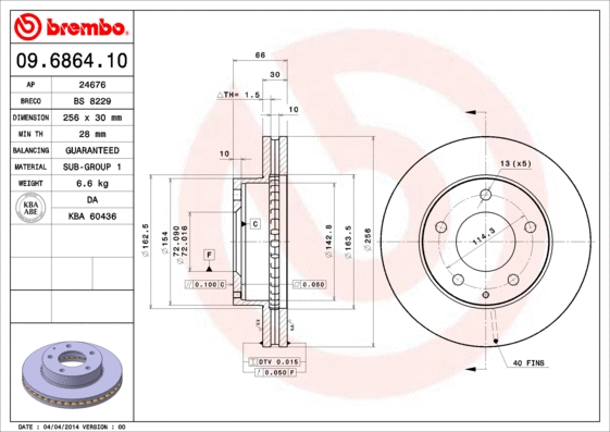 Brake Disc (09.6864.10)