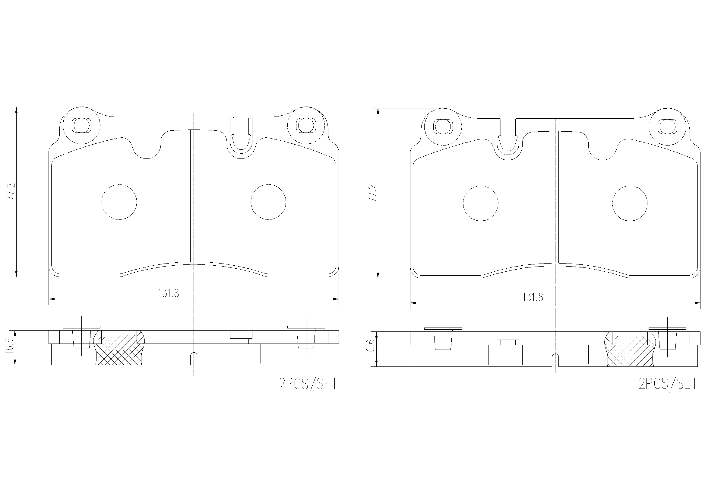 Brake Pad Set, disc brake (P02002N)