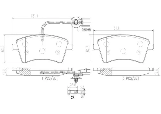 Brake Pad Set, disc brake (P68058N)