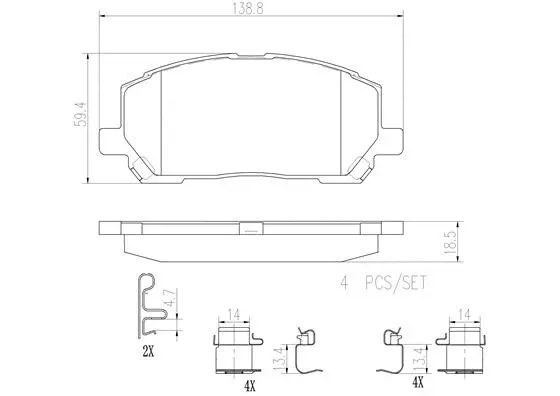 Brake Pad Set, disc brake (P83078N)