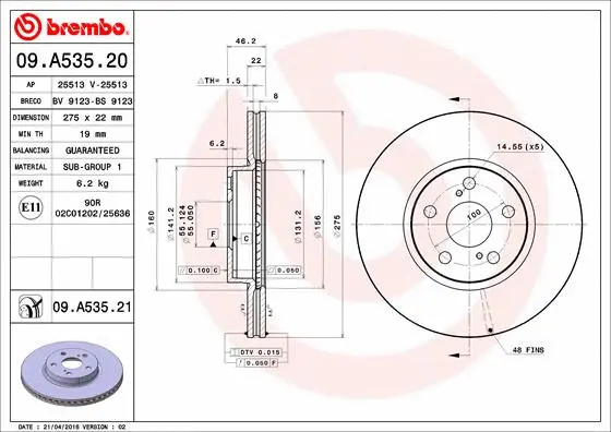 Brake Disc (09.A535.20)
