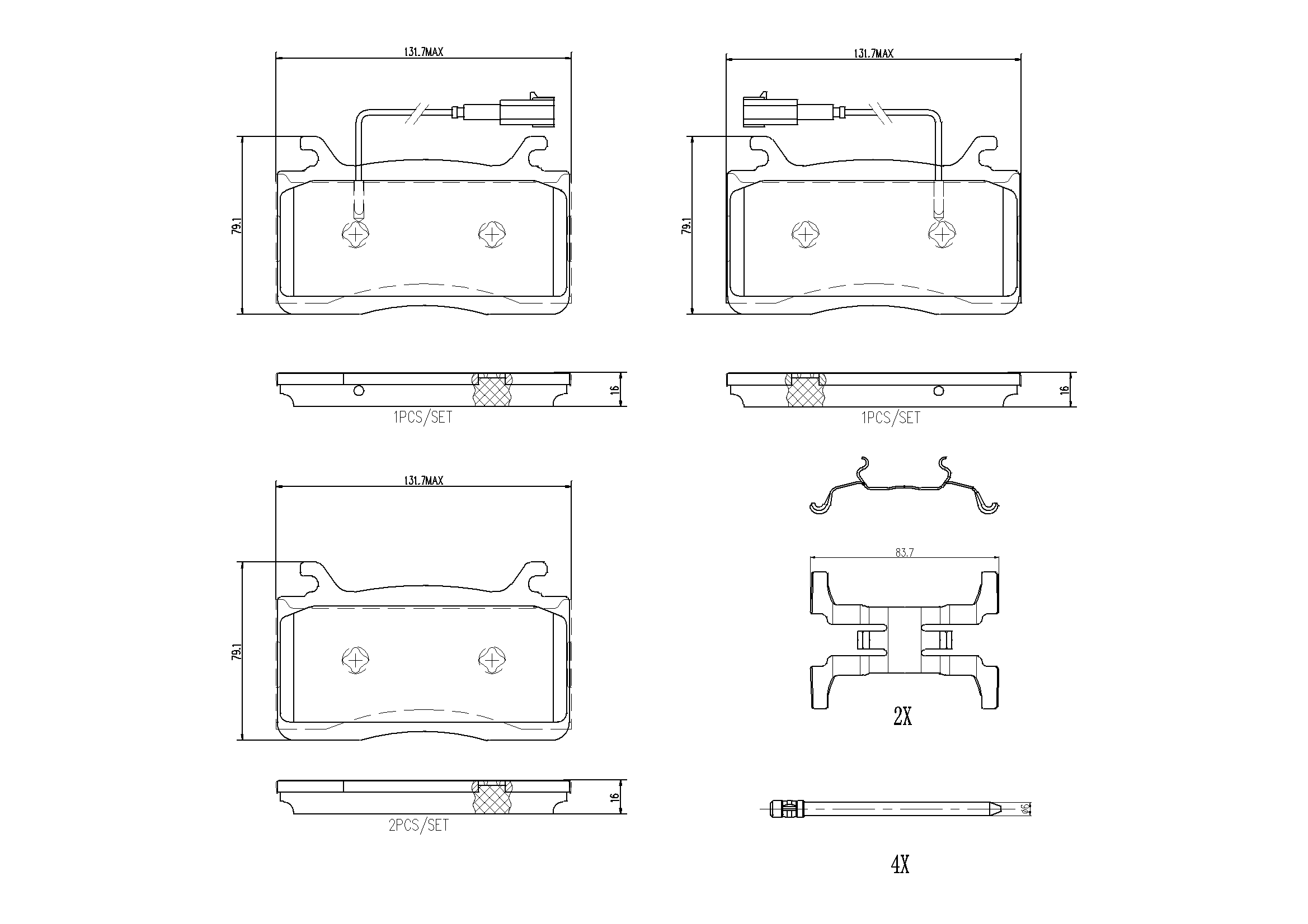 Brake Pad Set, disc brake (P23187N)