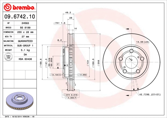 Brake Disc (09.6742.10)