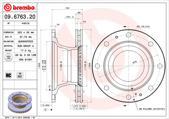 Brake Disc (09.6763.20)