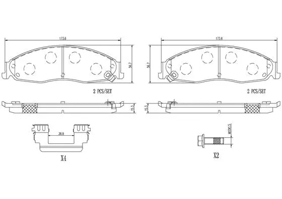 Brake Pad Set, disc brake (P09011N)
