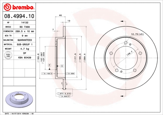 Brake Disc (08.4994.10)