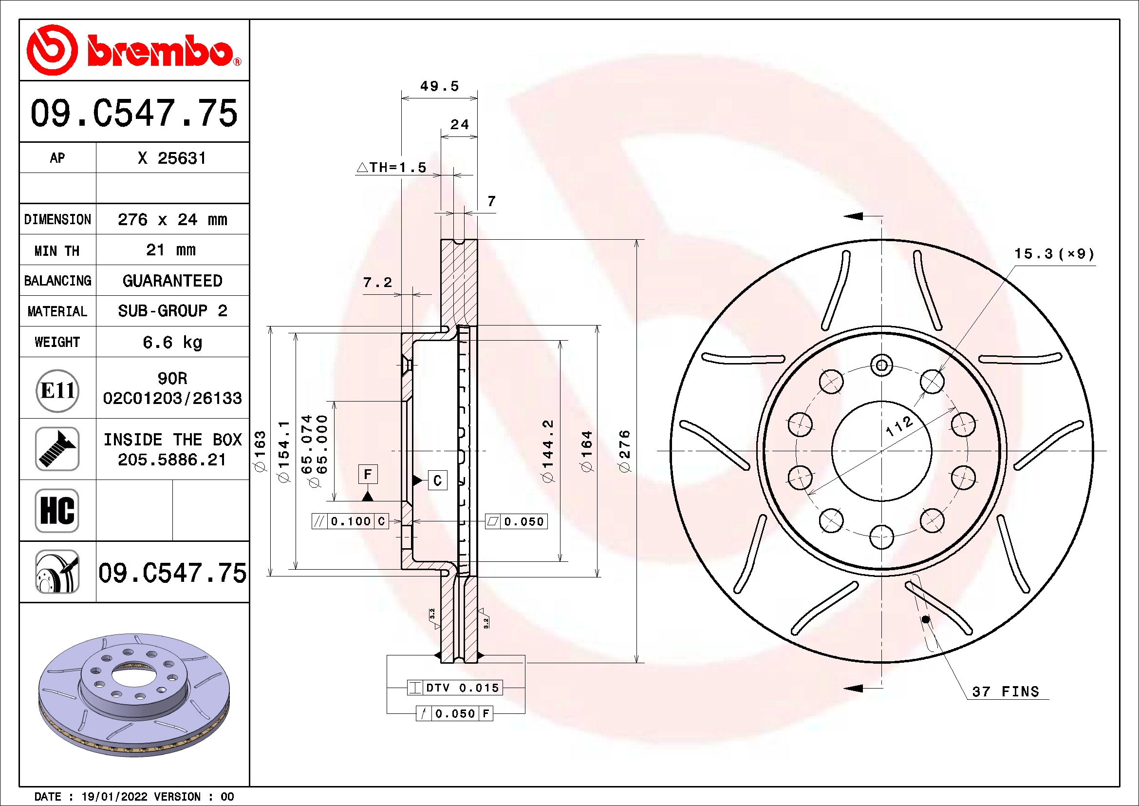 Brake Disc (09.C547.75)