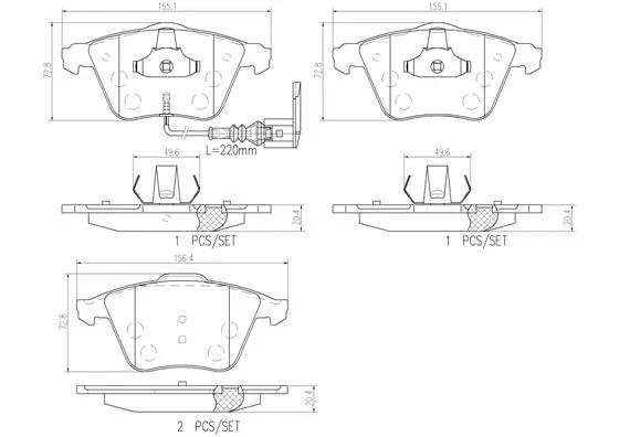 Brake Pad Set, disc brake (P85129N)