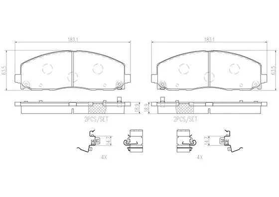 Brake Pad Set, disc brake (P11035N)