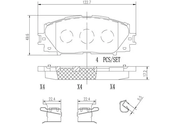 Brake Pad Set, disc brake (P83141N)