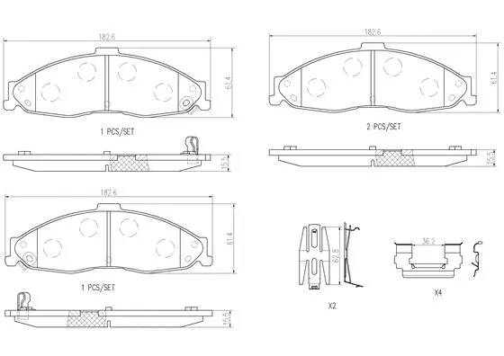 Brake Pad Set, disc brake (P10024N)
