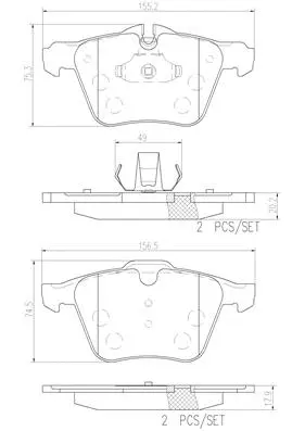 Brake Pad Set, disc brake (P36027N)