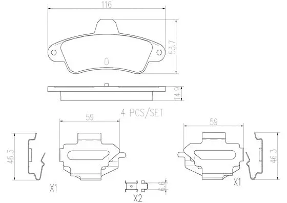 Brake Pad Set, disc brake (P24125N)