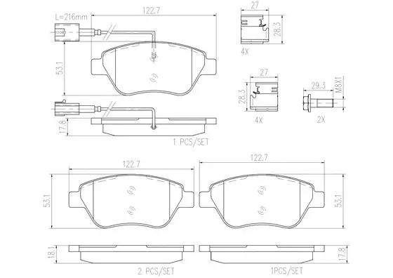 Brake Pad Set, disc brake (P23108N)