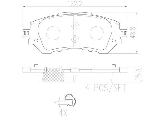 Brake Pad Set, disc brake (P83165N)