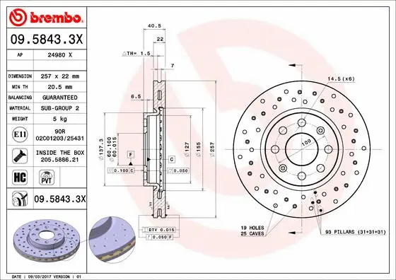 Brake Disc (09.5843.3X)