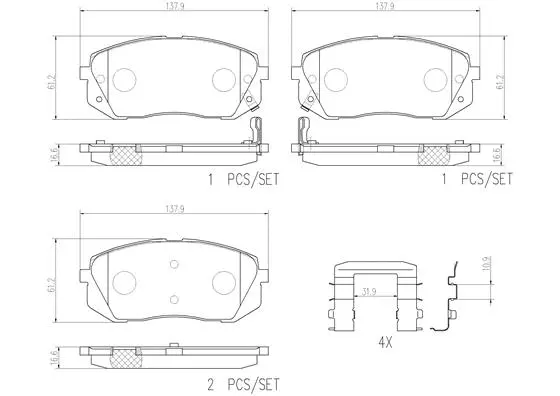 Brake Pad Set, disc brake (P30039N)