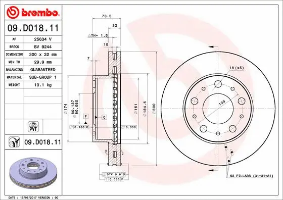 Brake Disc (09.D018.11)