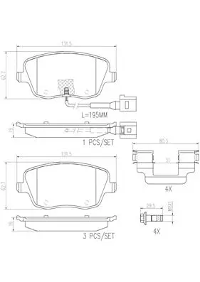 Brake Pad Set, disc brake (P85077N)