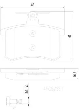 Brake Pad Set, disc brake (P85013N)