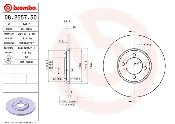 Brake Disc (08.2557.50)