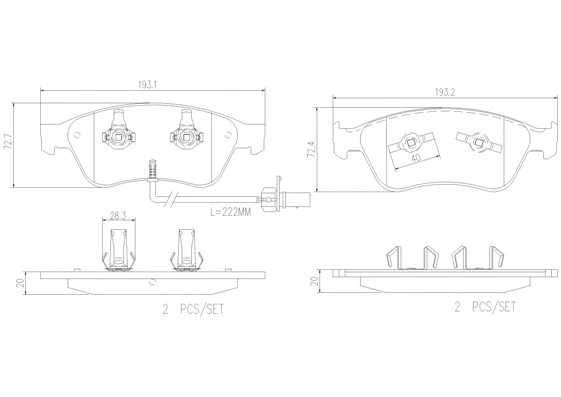 Brake Pad Set, disc brake (P85102N)