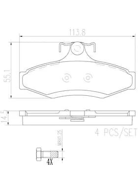 Brake Pad Set, disc brake (P15005N)