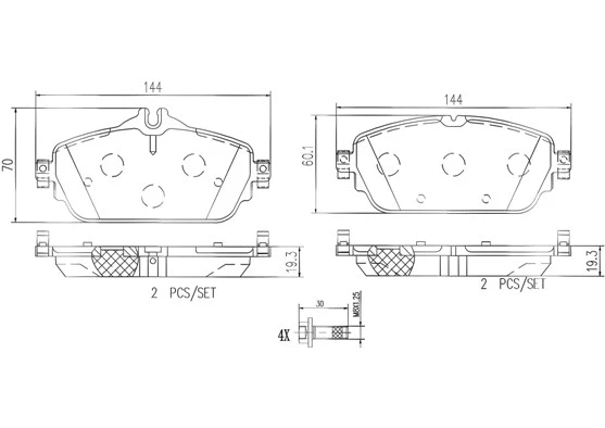 Brake Pad Set, disc brake (P50119N)