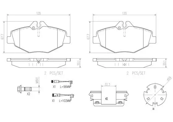 Brake Pad Set, disc brake (P50049N)
