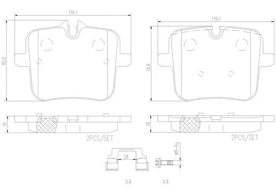 Brake Pad Set, disc brake (P06109N)