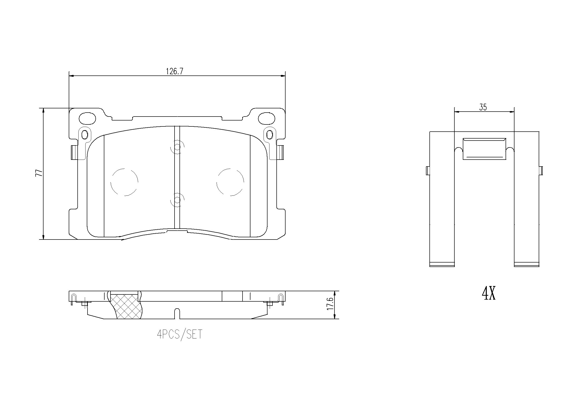 Brake Pad Set, disc brake (P30082N)