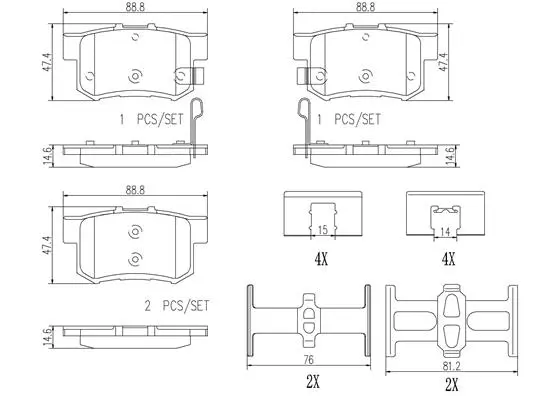 Brake Pad Set, disc brake (P28022N)