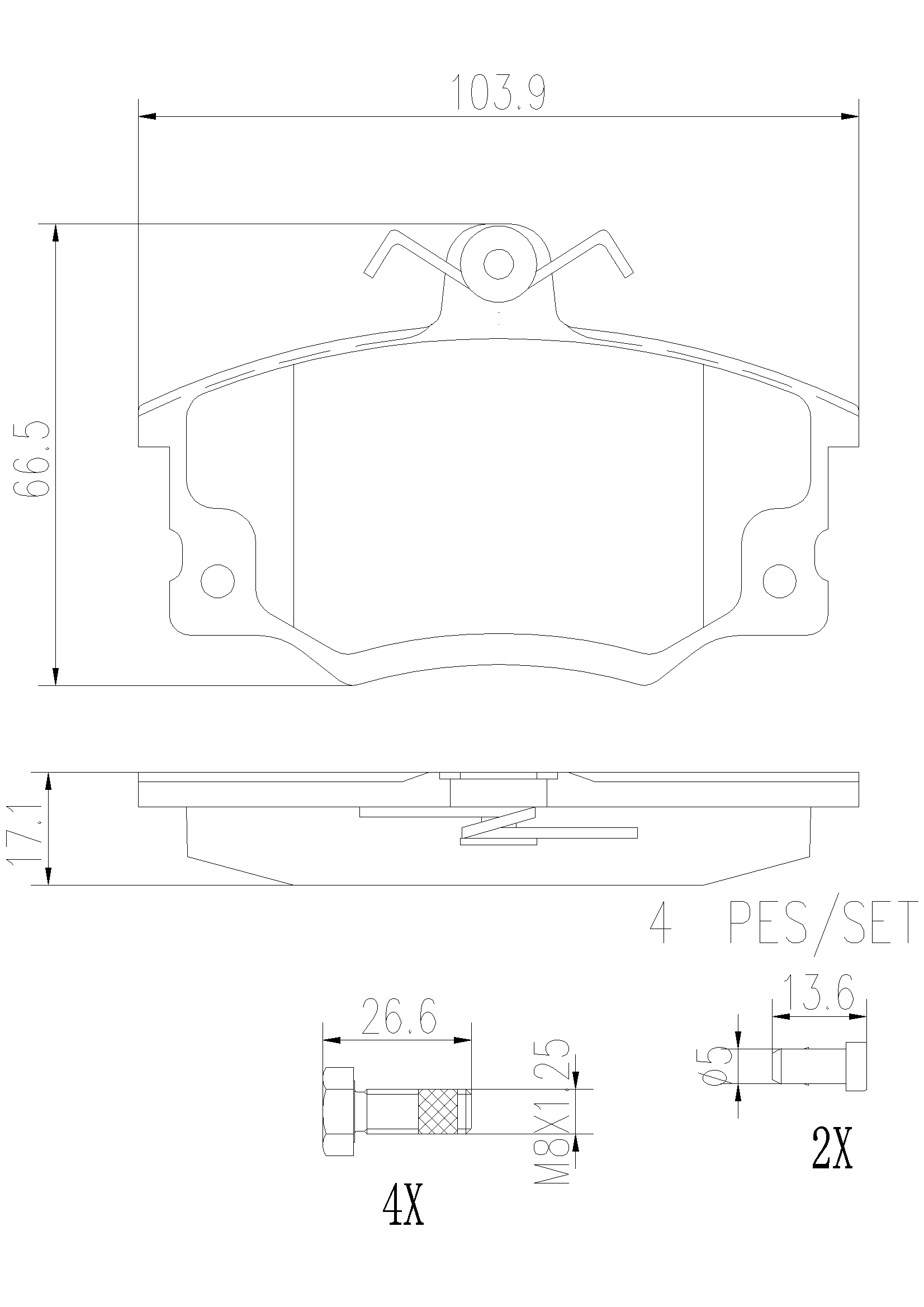 Brake Pad Set, disc brake (P23017N)