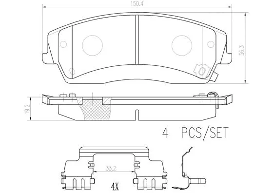 Brake Pad Set, disc brake (P18034N)