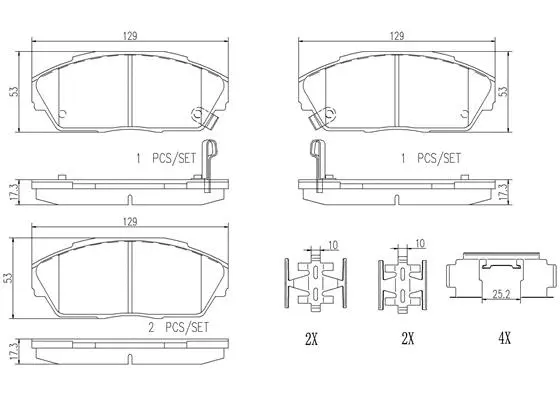 Brake Pad Set, disc brake (P28013N)