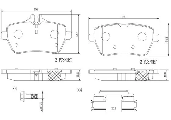 Brake Pad Set, disc brake (P50103N)
