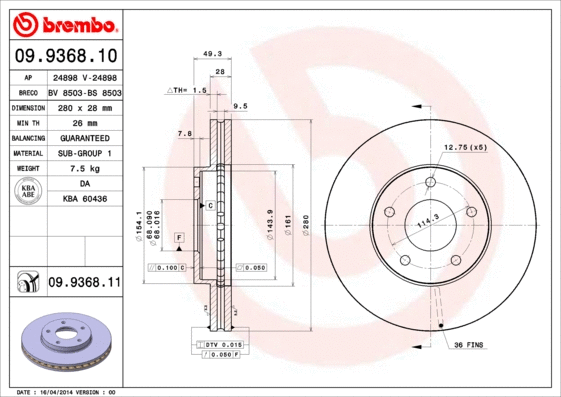 Brake Disc (09.9368.10)