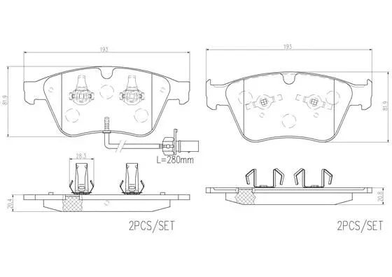 Brake Pad Set, disc brake (P05003N)