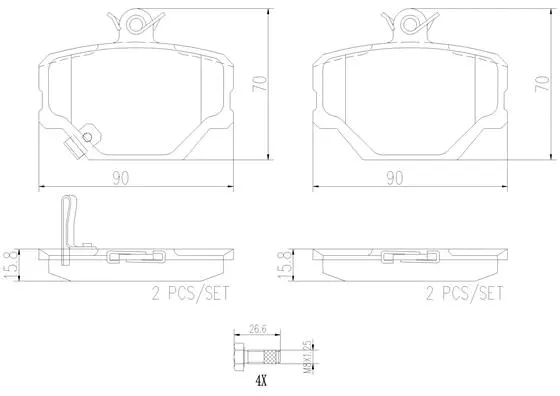Brake Pad Set, disc brake (P50038N)