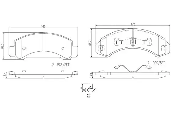 Brake Pad Set, disc brake (P24134N)