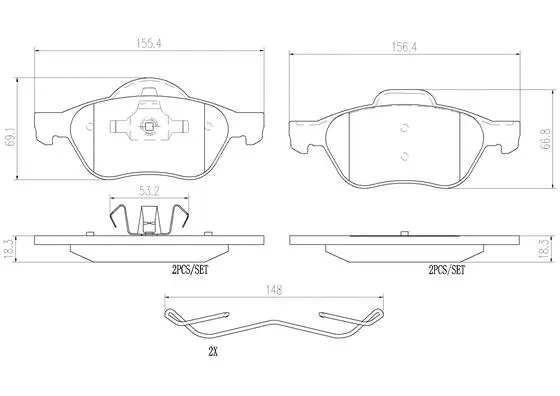 Brake Pad Set, disc brake (P68029N)