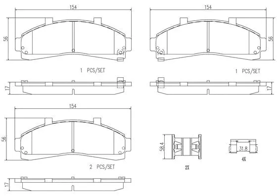 Brake Pad Set, disc brake (P24041N)