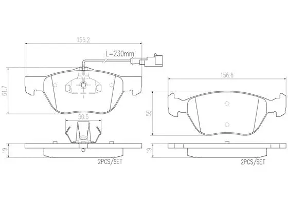 Brake Pad Set, disc brake (P23077N)
