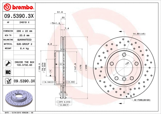 Brake Disc (09.5390.3X)