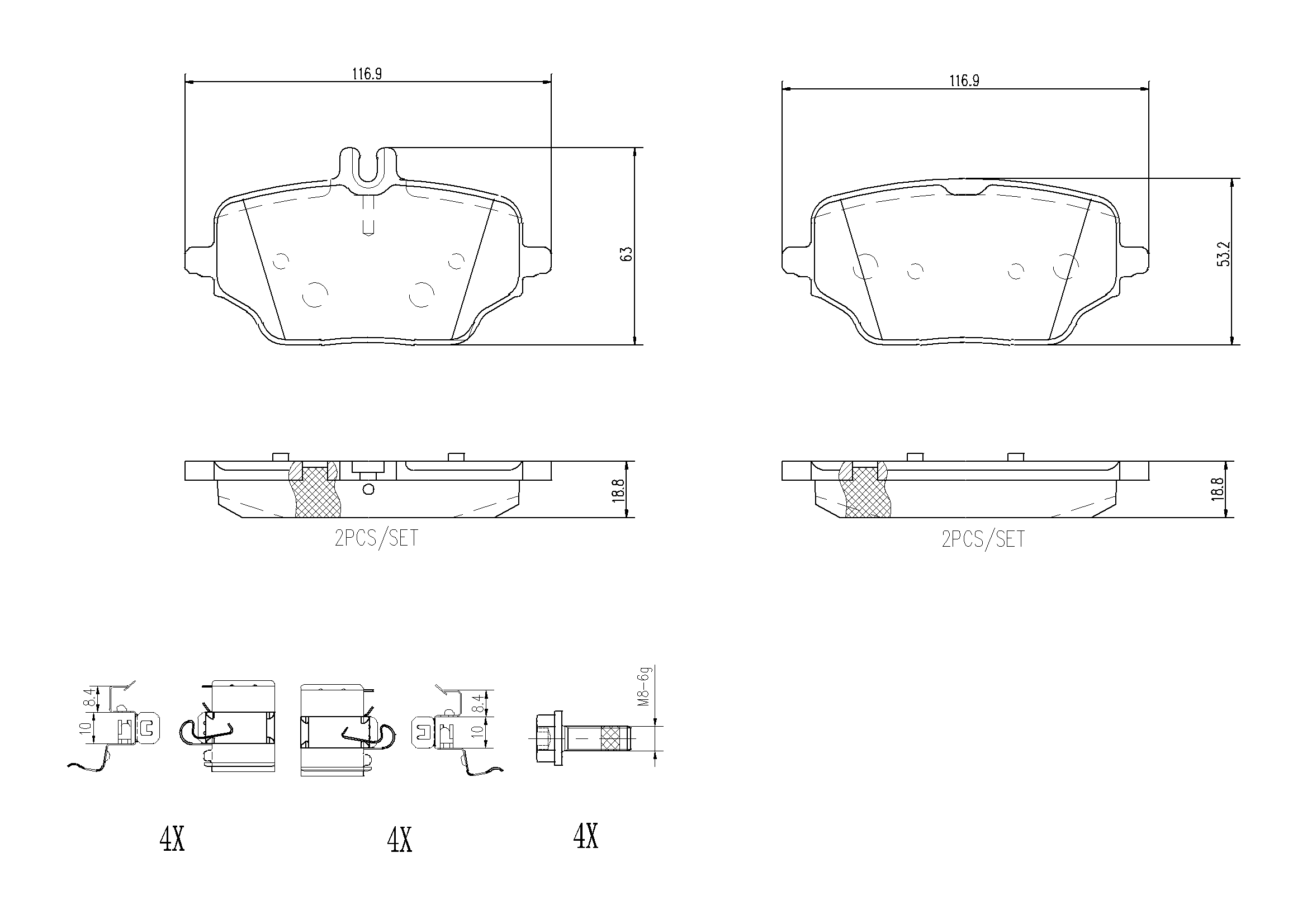 Brake Pad Set, disc brake (P50162N)