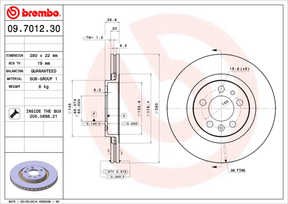 Brake Disc (09.7012.30)