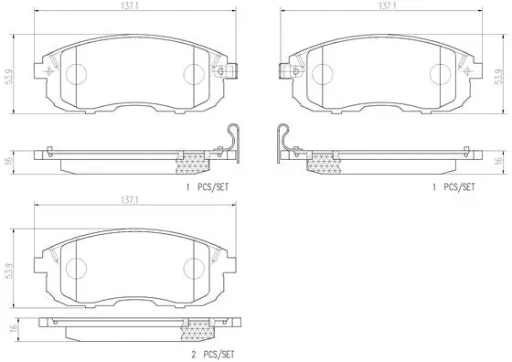 Brake Pad Set, disc brake (P23126N)