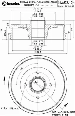 Brake Drum (14.A672.10)