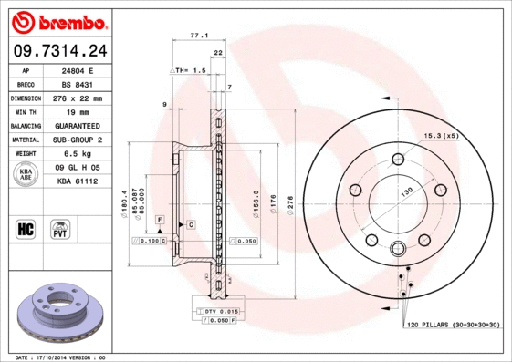 Brake Disc (09.7314.24)