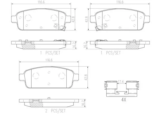 Brake Pad Set, disc brake (P59080N)